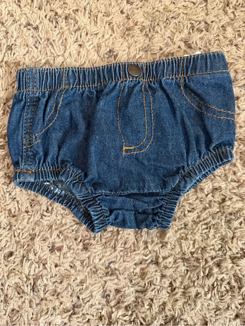 Wrangler Denim Diaper Cover - Blue with Contrast Stitching